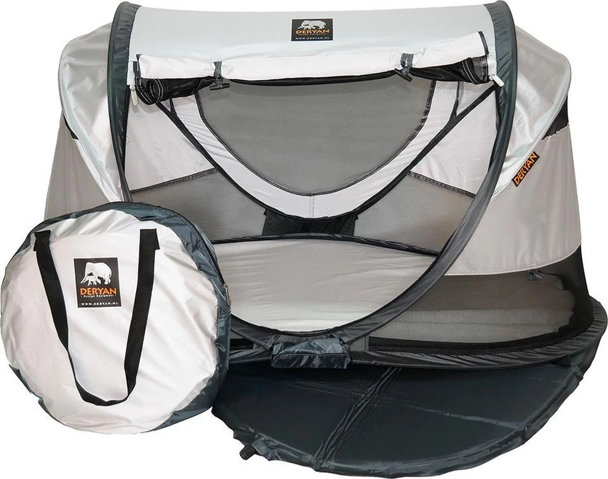 Deryan Shane Luxe 2023 Campingbedje - Baby Tent - Anti-UV 50+ - Peuterbed - Silver - Afbeelding 10