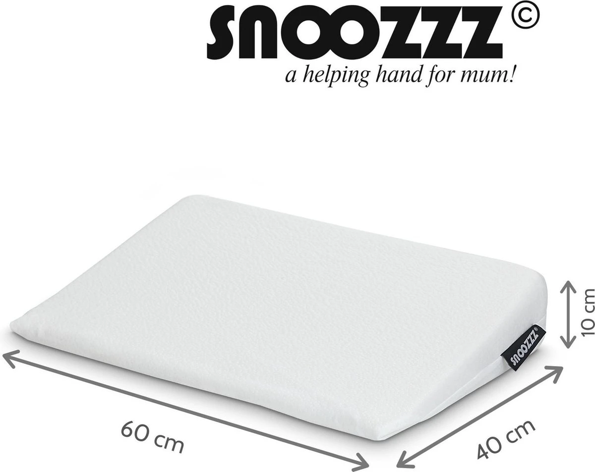 Snoozzz Reflux Kussen - Baby Hellend Kussen Voor Ledikant - Ventilerend - Met Wasbare Hoes - Wit - Afbeelding 7