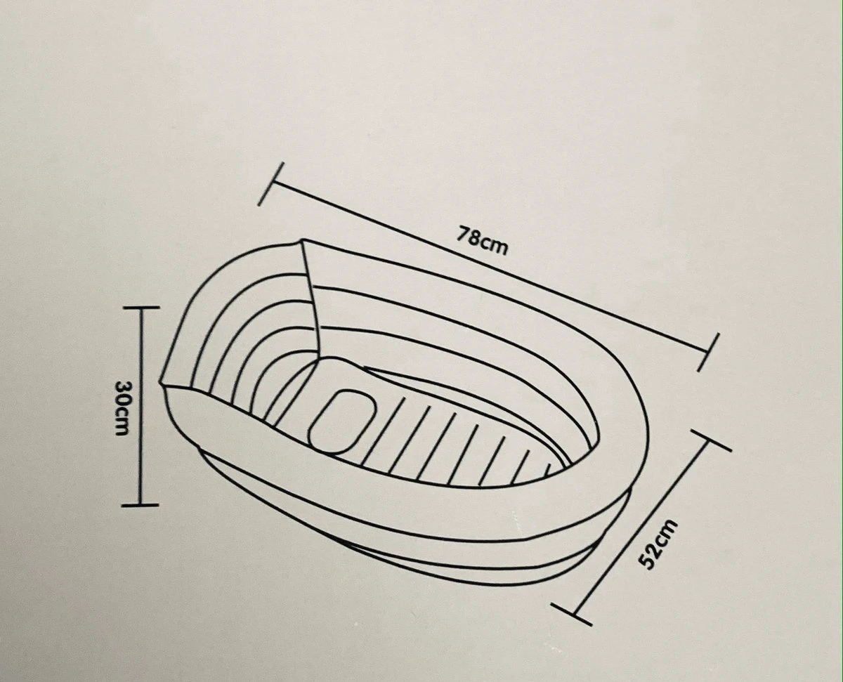 Bambino© Opblaasbaar Babybad - Lichtgrijs - 78 X 52 X 30 Cm | Ideaal Voor Op Reis | 0-12 Maanden - Afbeelding 3