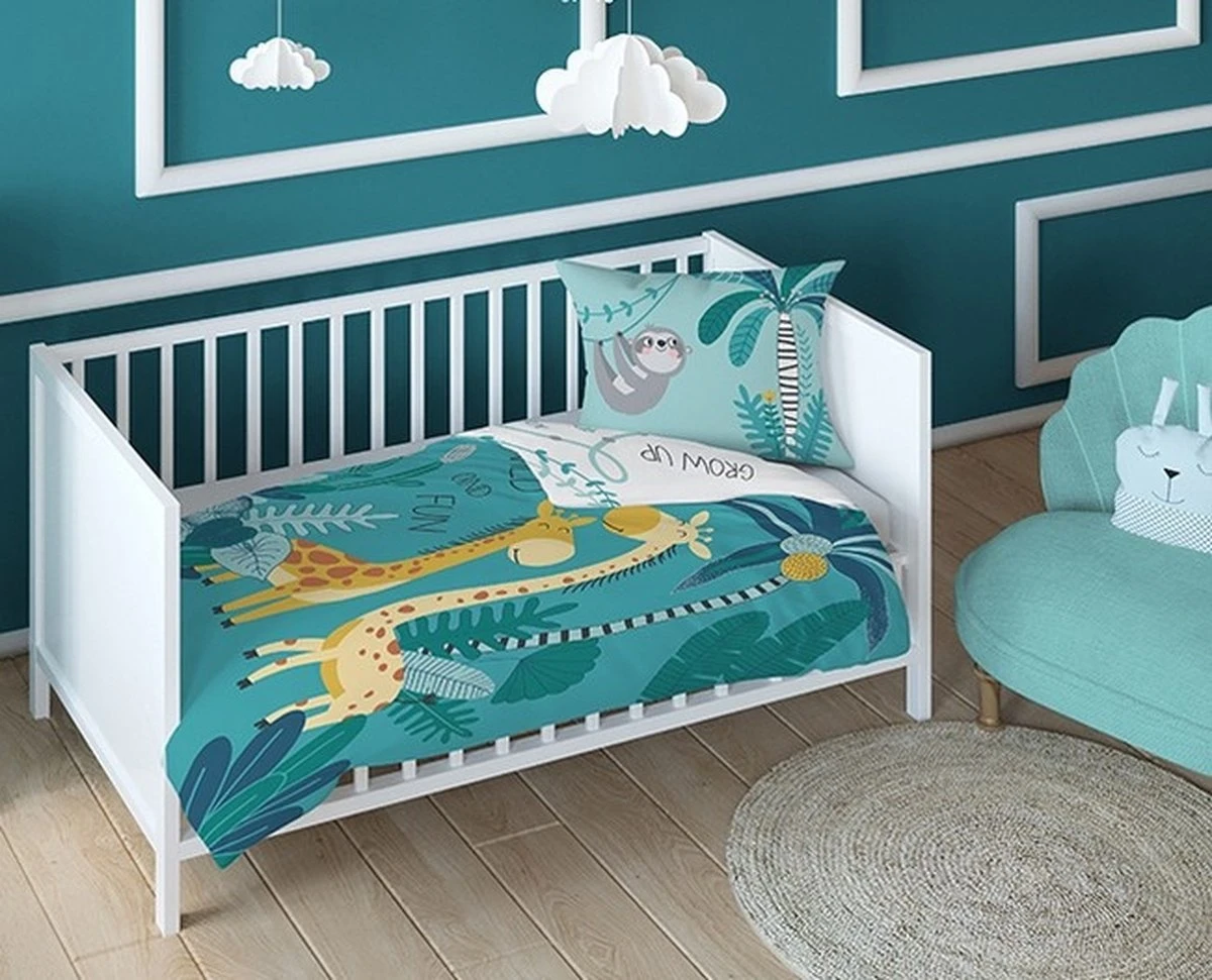 Mayamoo - Dekbedovertrek - Stay Wild And Fun - Blauw - 100x135 + 40x60 Cm - Afbeelding 2