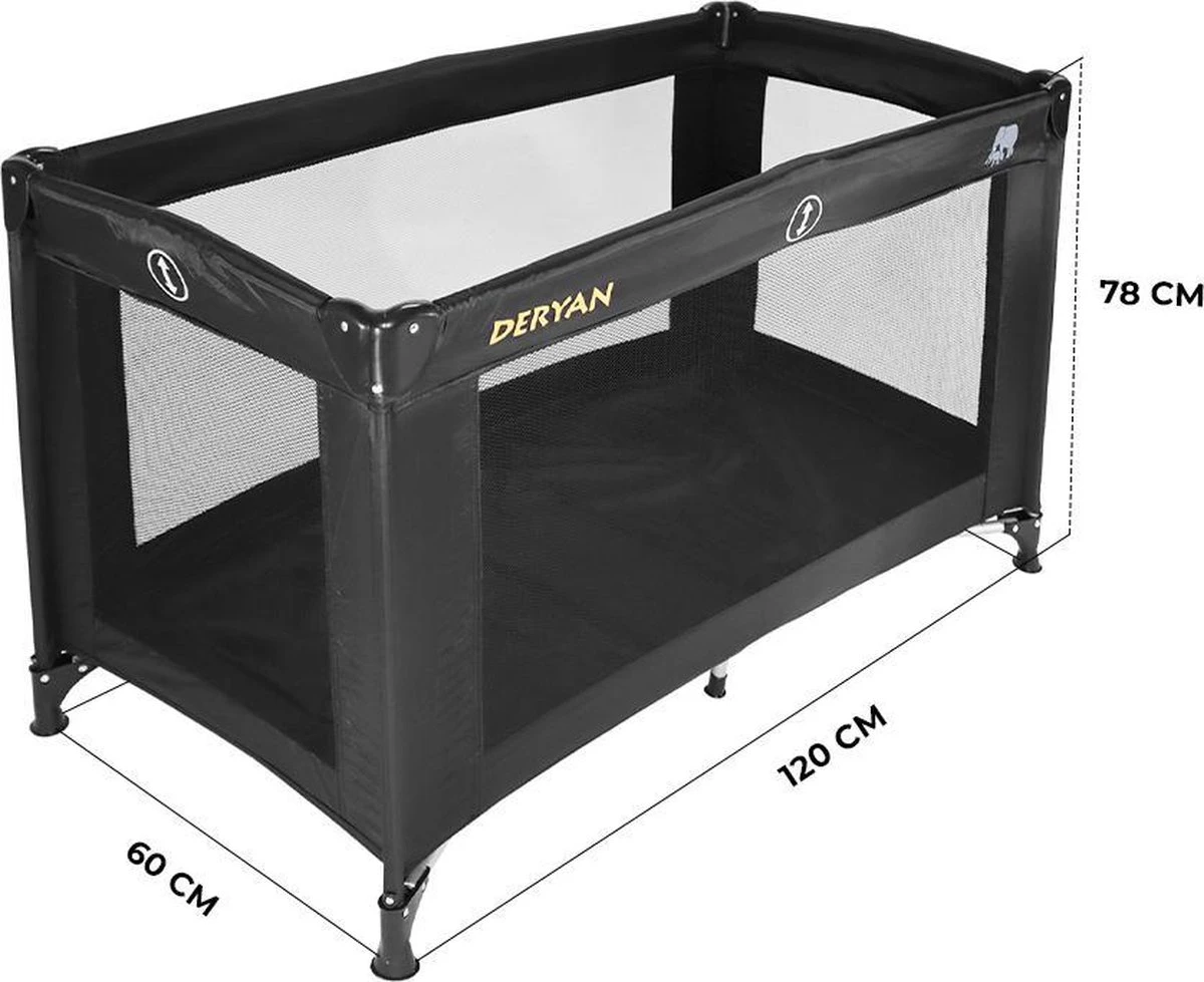 Deryan Believer Campingbedje - 120x60cm - Zwart - Afbeelding 6