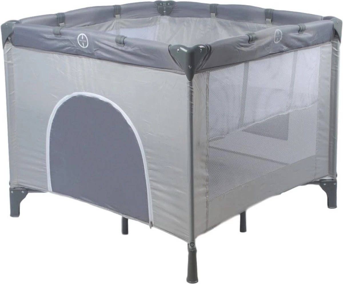 Ding Deluxe Inklapbare Box - Babybox - Grijs - Incl. Bodemverhoger