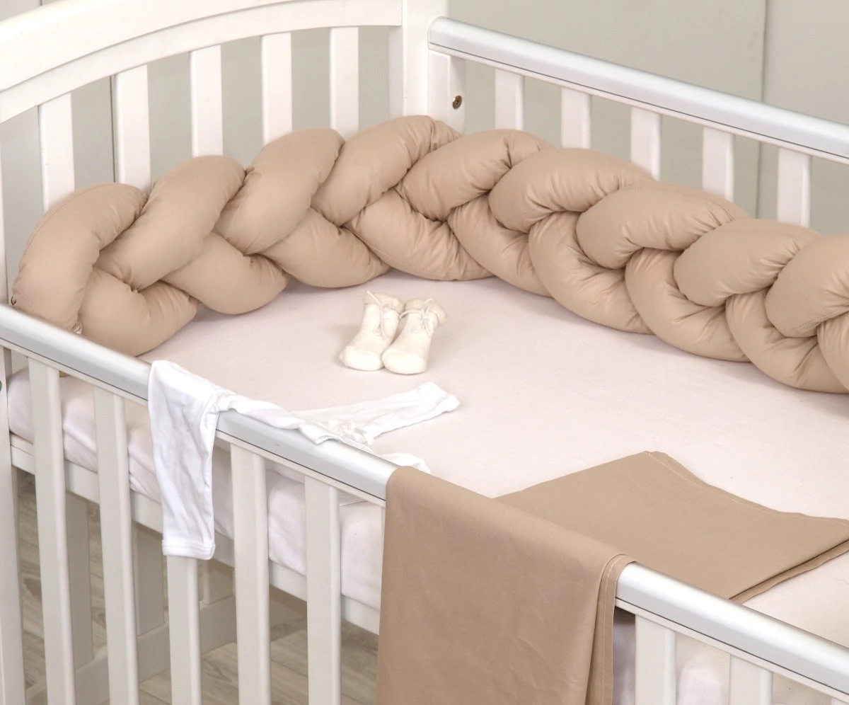 MamaLoes Amy Beige 210 Cm Braided Bedbumper 84479