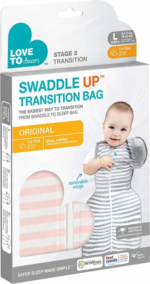 Love To Dream™ Babyslaapzak Swaddle Up™ - Inbakeren Afbouwen - Baby 6-9 Maanden - 8.5-11 Kg - All Season - Oud Roze - Afbeelding 5