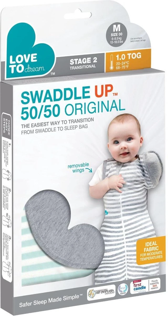 Love To Dream™ Babyslaapzak Swaddle Up™ - Inbakeren Afbouwen - Baby 6-9 Maanden - 8.5-11 Kg - All Season - Mint - Afbeelding 4