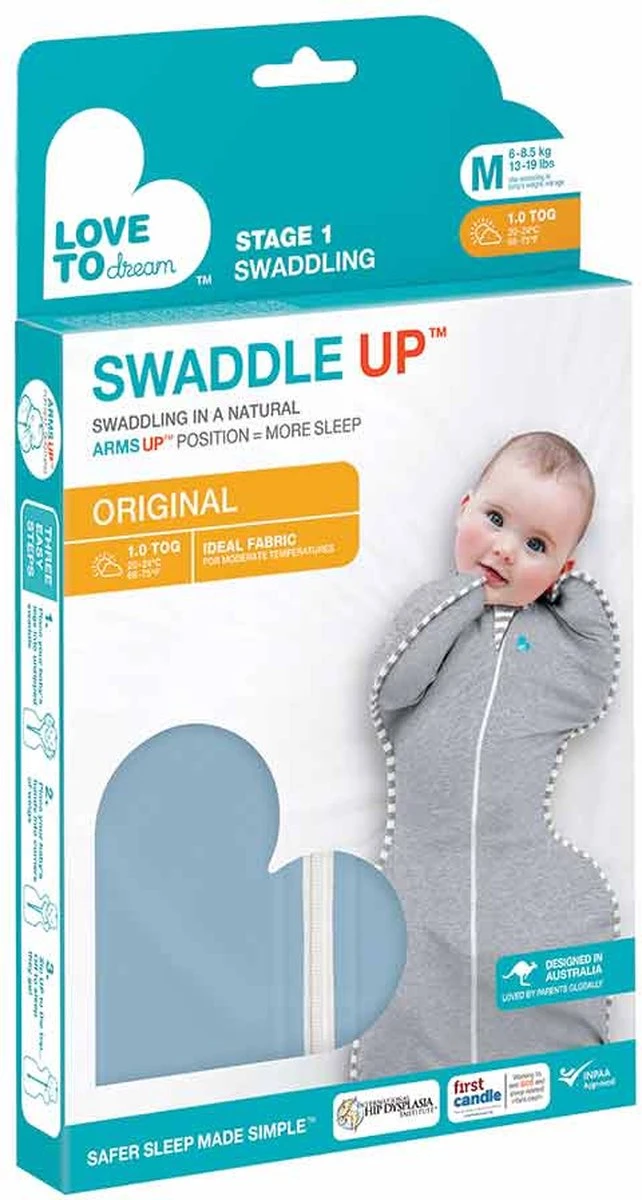 Love To Dream™ Babyslaapzak Swaddle Up™ - Inbakeren - Baby 3-6 Maanden - 6-8.5 Kg - All Season - Oud Blauw - Afbeelding 5