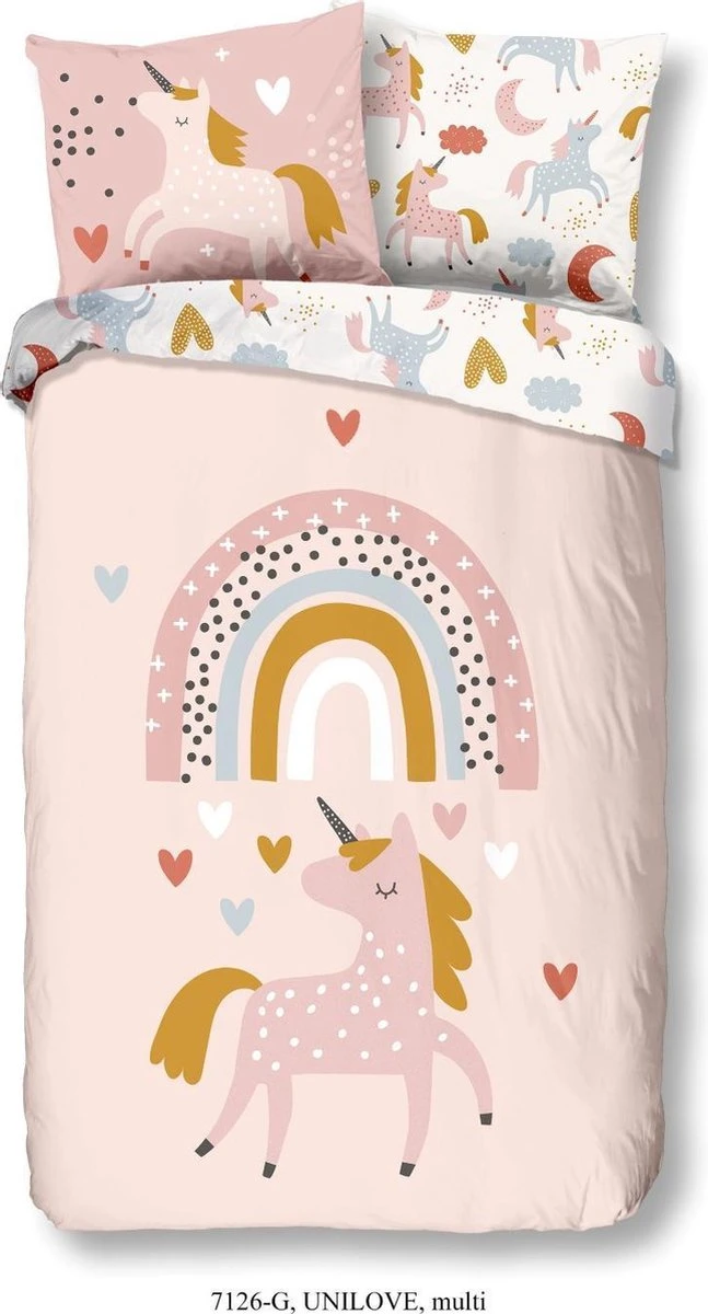 Good Morning Unilove Mini - Dekbedovertrek - Junior - 120x150 Cm - Multi Kleur - Afbeelding 6