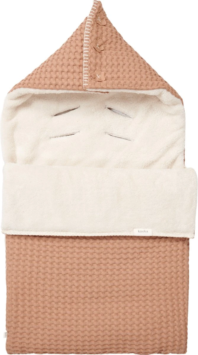 Koeka Oslo Voetenzak Autostoel 0+ 3 Punts - Lichtbruin - Wit