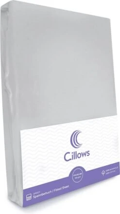 Cillows Premium Jersey Hoeslaken Voor Kinderen - 70x160 Cm - (tot 20 Cm Hoogte) - Grijs