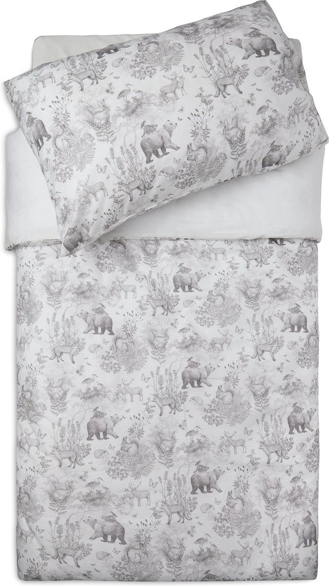 Jollein Baby Dekbedovertrek Met Sloop 100x135/140cm Pimpelmees - Forest Animals - Afbeelding 2