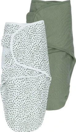 Meyco Cheetah/Uni Swaddlemeyco Inbakerdoek - 2-pack - Forest Green - 4-6 Maanden