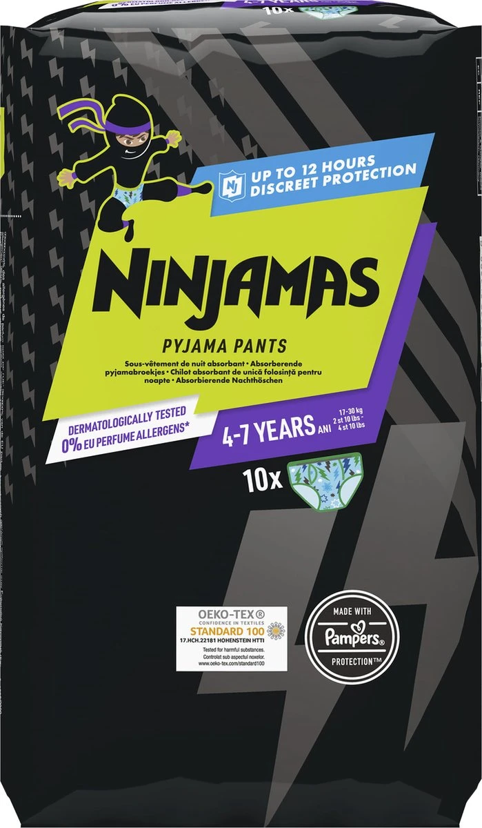 Ninjamas Pyjama Pants Luierbroekjes Jongen - 10 Nachtluiers Voor Bedplassen - 4-7 Jaar - Afbeelding 12