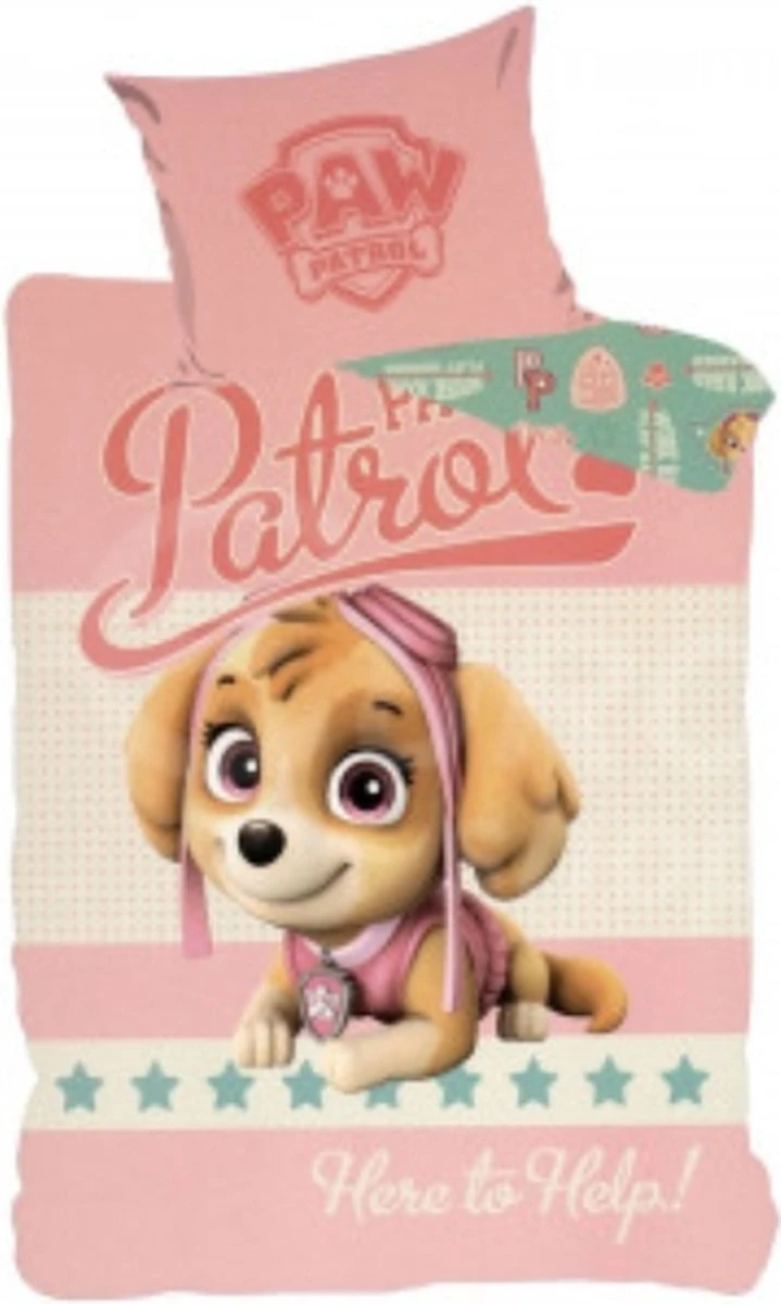 Paw Patrol -Skye - Paw Patrol Dekbedovertrek - 90x140 En 40x55 Cm