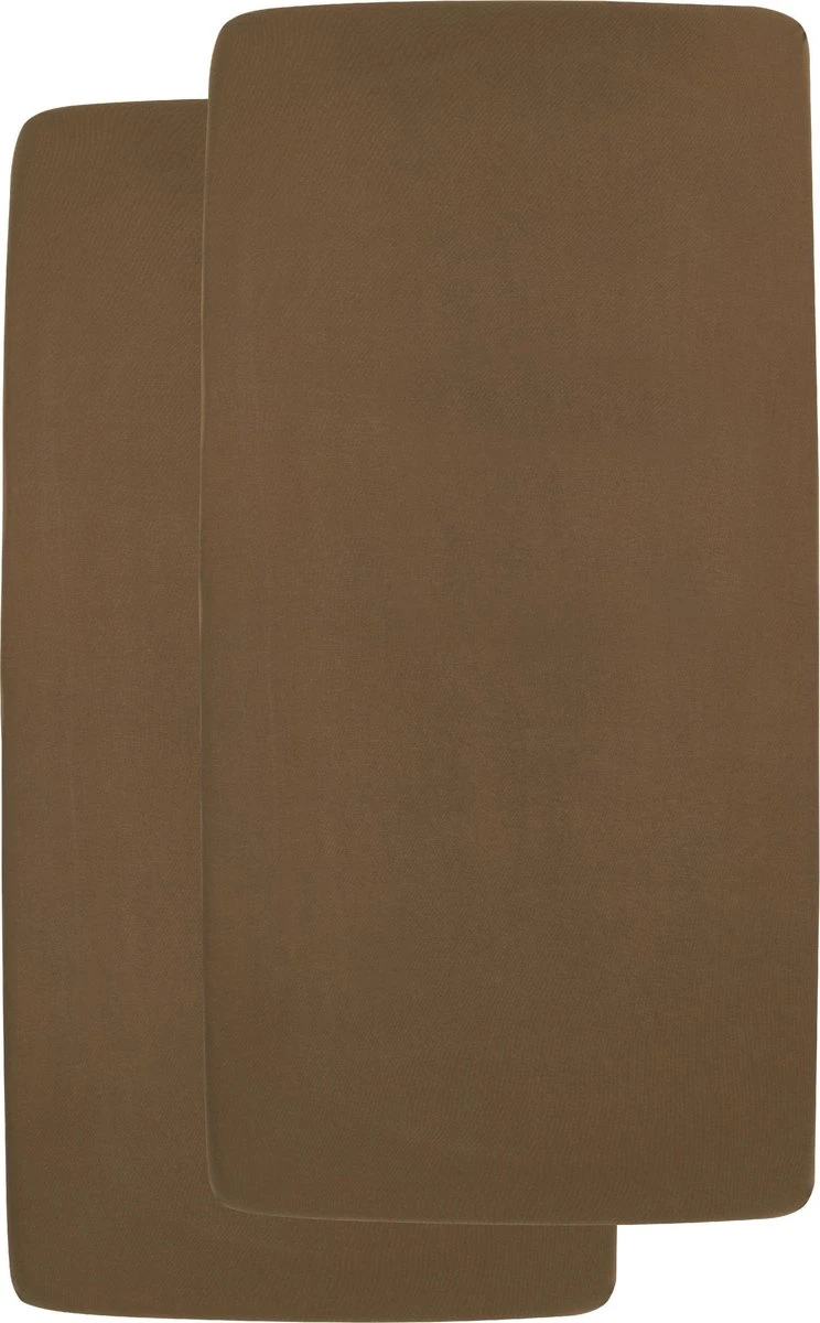 Meyco Jersey Hoeslaken Ledikant 2-pack - Chocolate - 60x120cm - Afbeelding 2