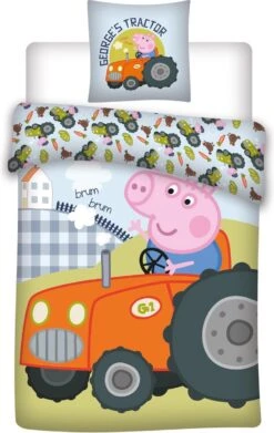 Peppa Pig Tractor - Baby Dekbedovertrek - 100 X 135 Cm - Multi