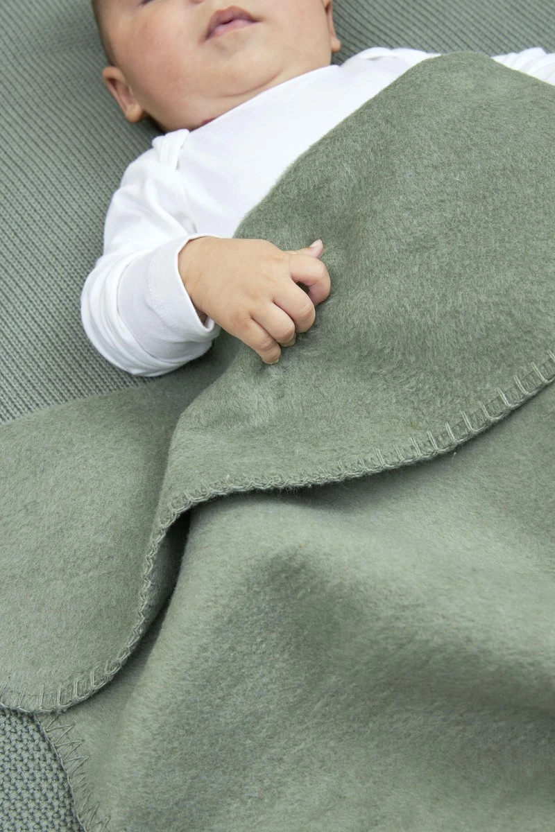 Meyco Uni Ledikant Deken - Forest Green - 100x150cm - Afbeelding 3