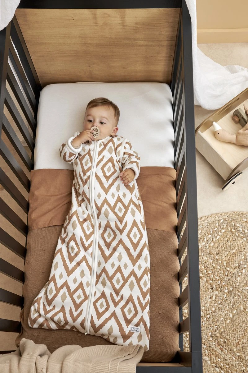 Meyco Ikat/Uni Ledikant Laken - 2-pack - Offwhite - 100x150cm - Afbeelding 4