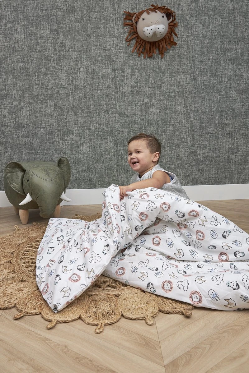 Meyco Animal Dekbedovertrek Ledikant - 100x135 Cm - Afbeelding 2