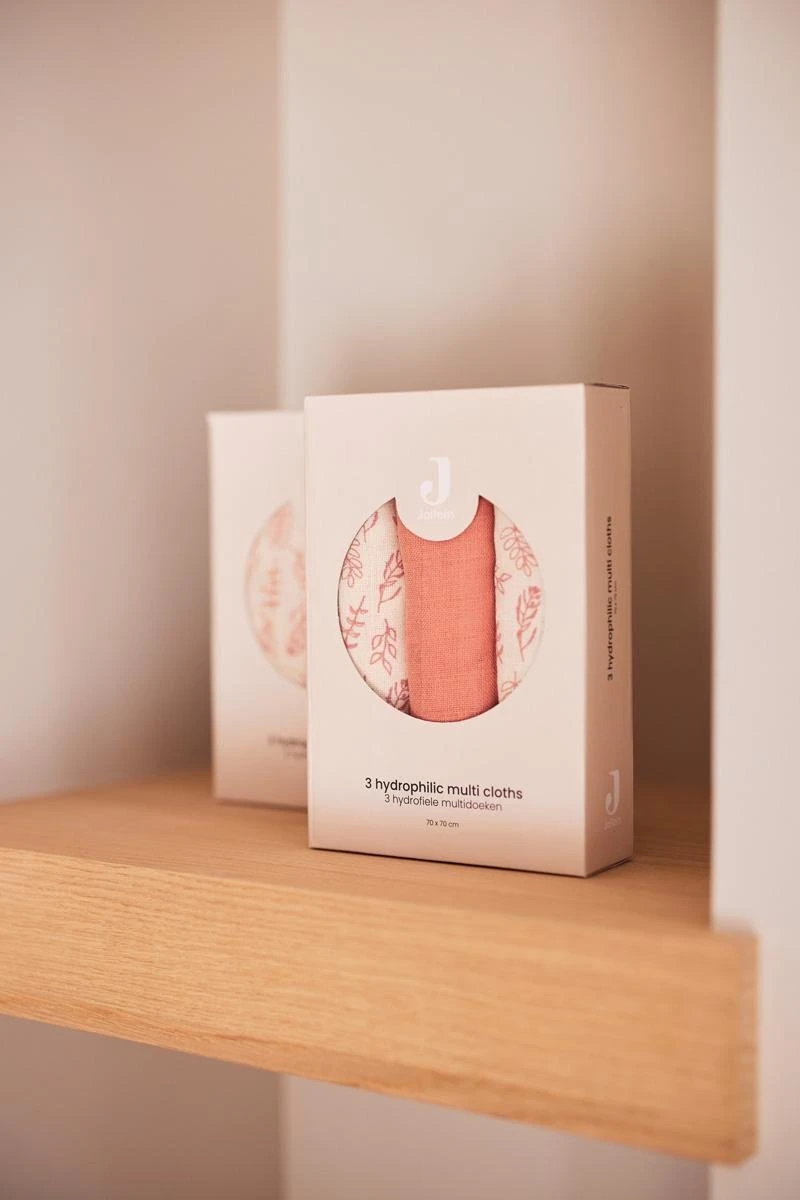 Jollein Hydrofiel Multidoek Meadow 70x70cm - Rosewood - 3 Stuks - Afbeelding 9