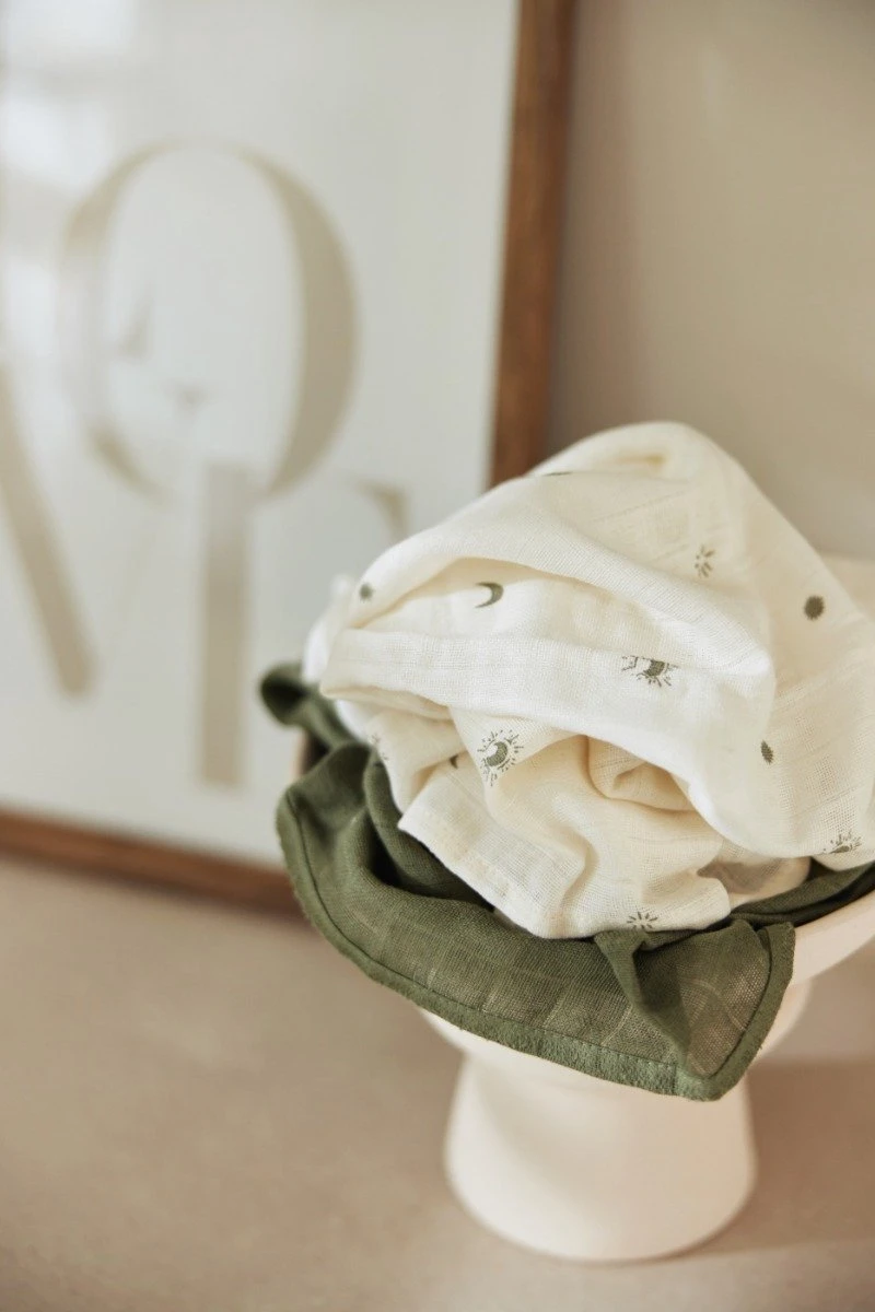 Jollein Hydrofiele Doek Small 70x70cm Stargaze - Leaf Green - 3 Stuks - Afbeelding 6