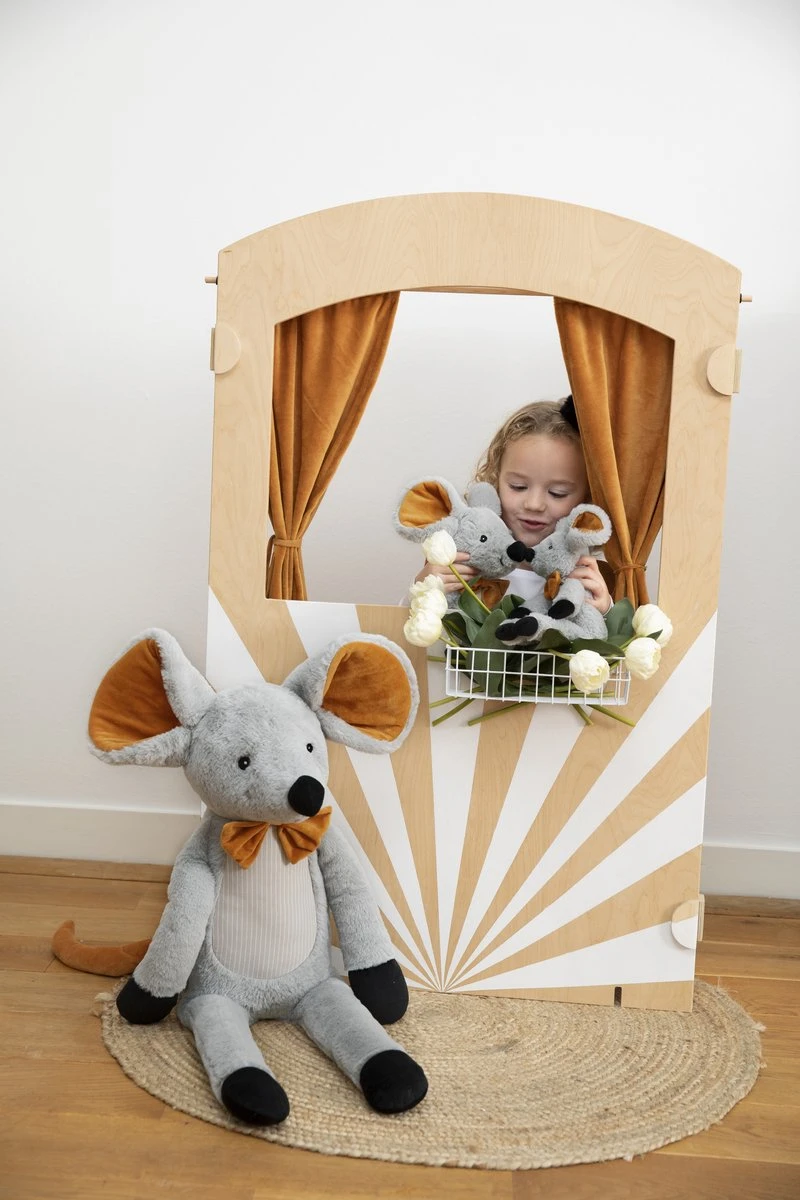 Happy Horse Muis Misty Knuffeldoekje - Grijs - Baby Cadeau - Afbeelding 2