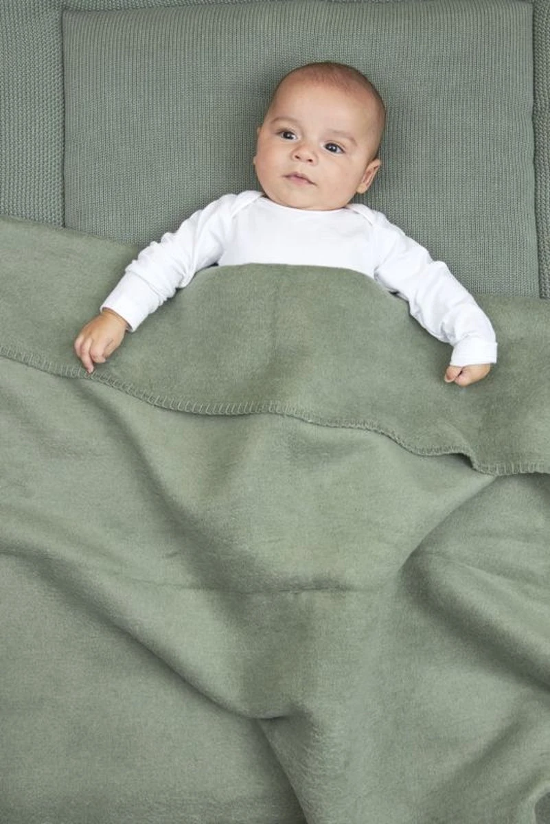 Meyco Uni Ledikant Deken - Forest Green - 100x150cm - Afbeelding 5