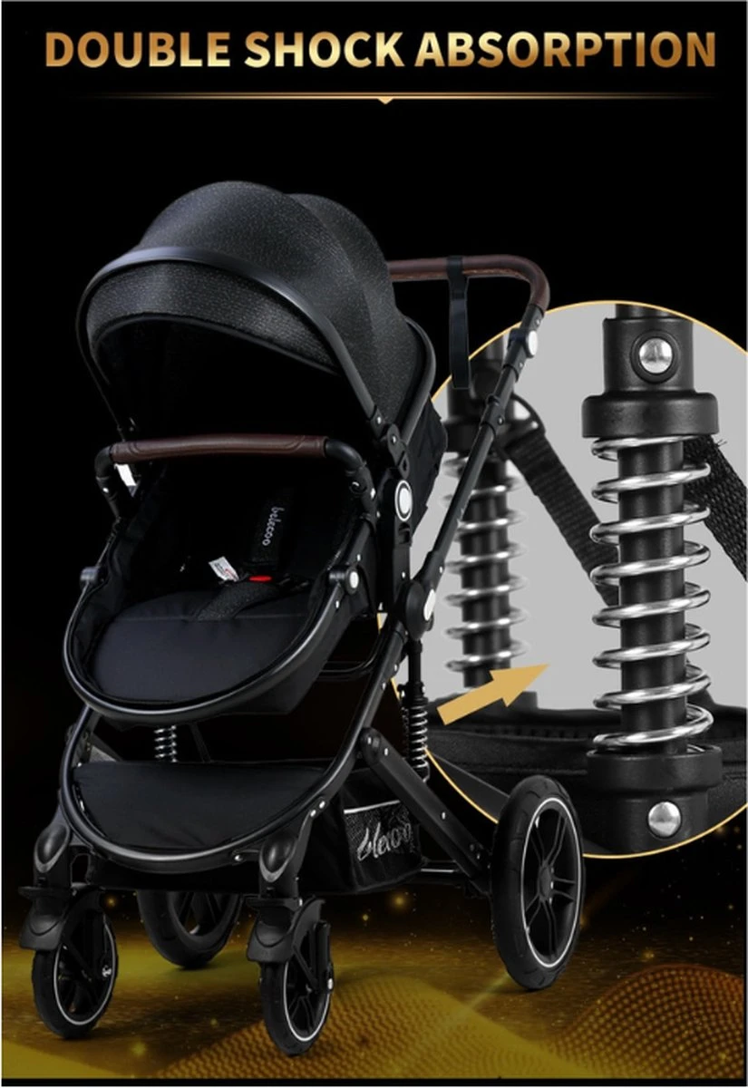 Merkloos 3 In 1 Kinderwagen - Buggy - Opklapbare Wandelwagen - Opvouwbaar - Kinderwagen 3 In 1 - Wandelwagen - Kinderwagens - Kinderwagen 3 In 1 Incl Autostoel - Wandelwagen Baby - Maxi-Cosi - Afbeelding 10