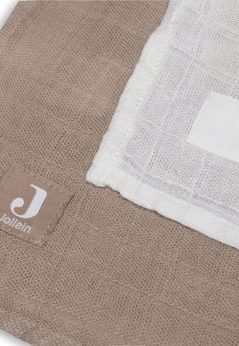 Jollein Hydrofiele Doek Large Bamboe Katoen 115x115cm Biscuit/Ivory - 2 Stuks - Afbeelding 9