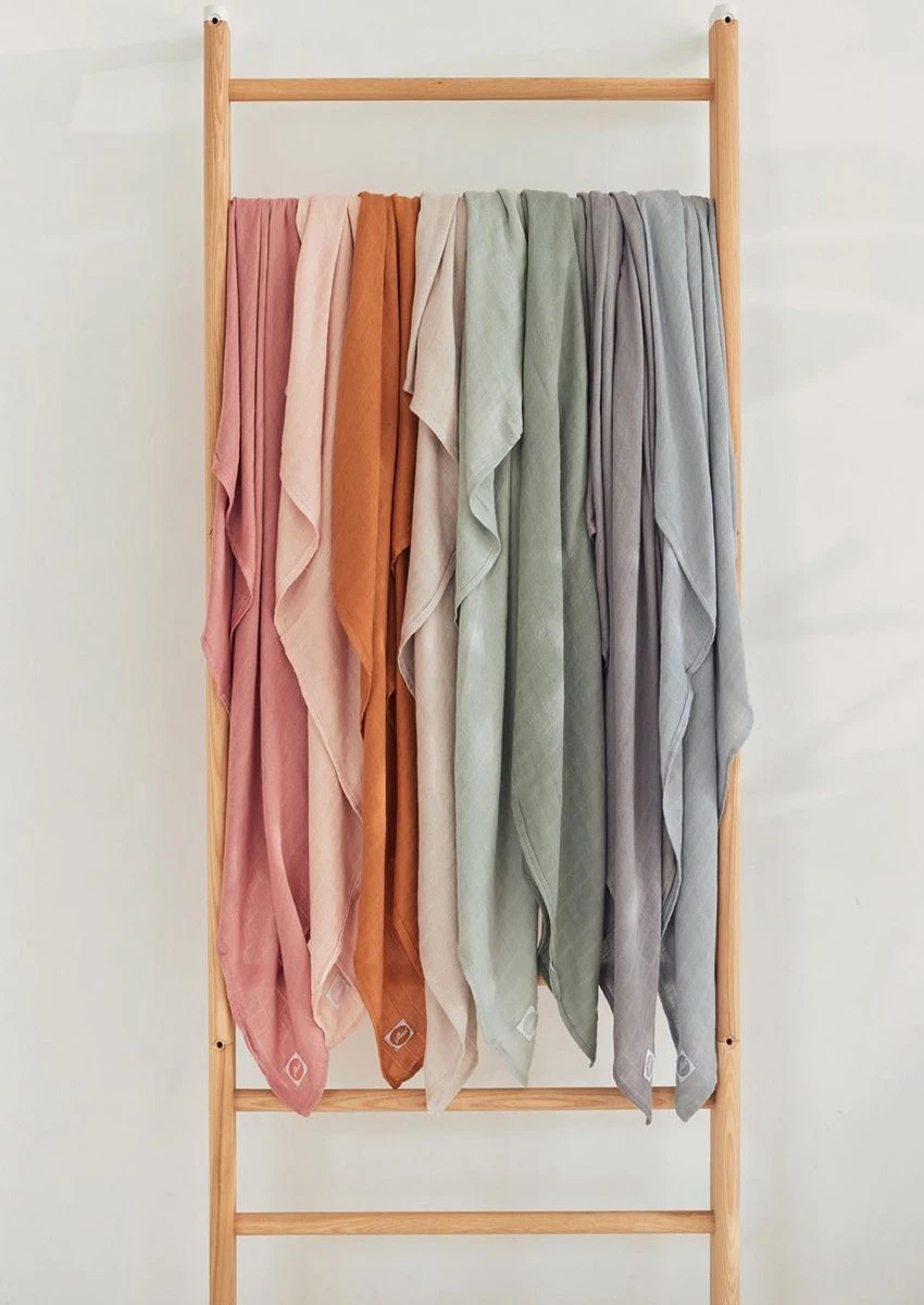 Jollein Hydrofiele Doek Large 115x115cm Bamboe Katoen - Pale Pink - 2 Stuks - Afbeelding 17