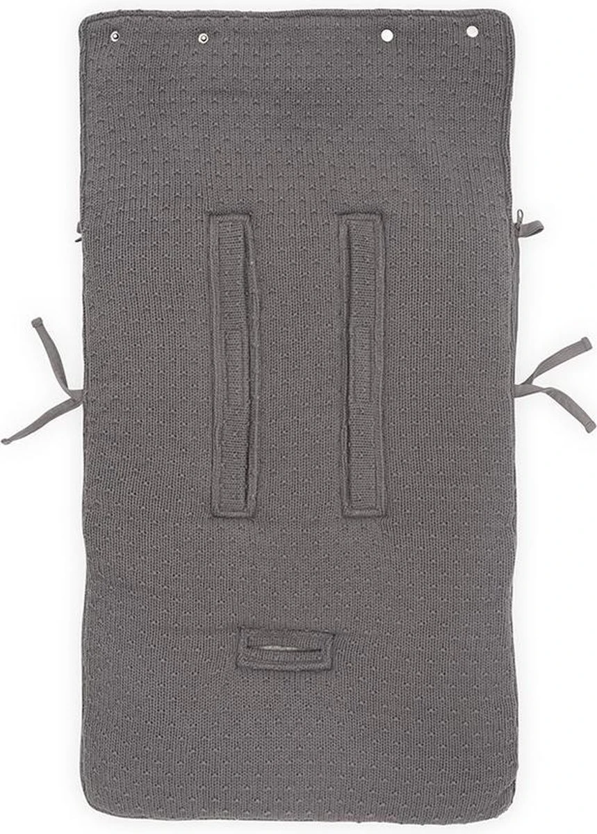 Jollein Voetenzak Voor Autostoel & Kinderwagen - Bliss Knit - Storm Grey - Afbeelding 5