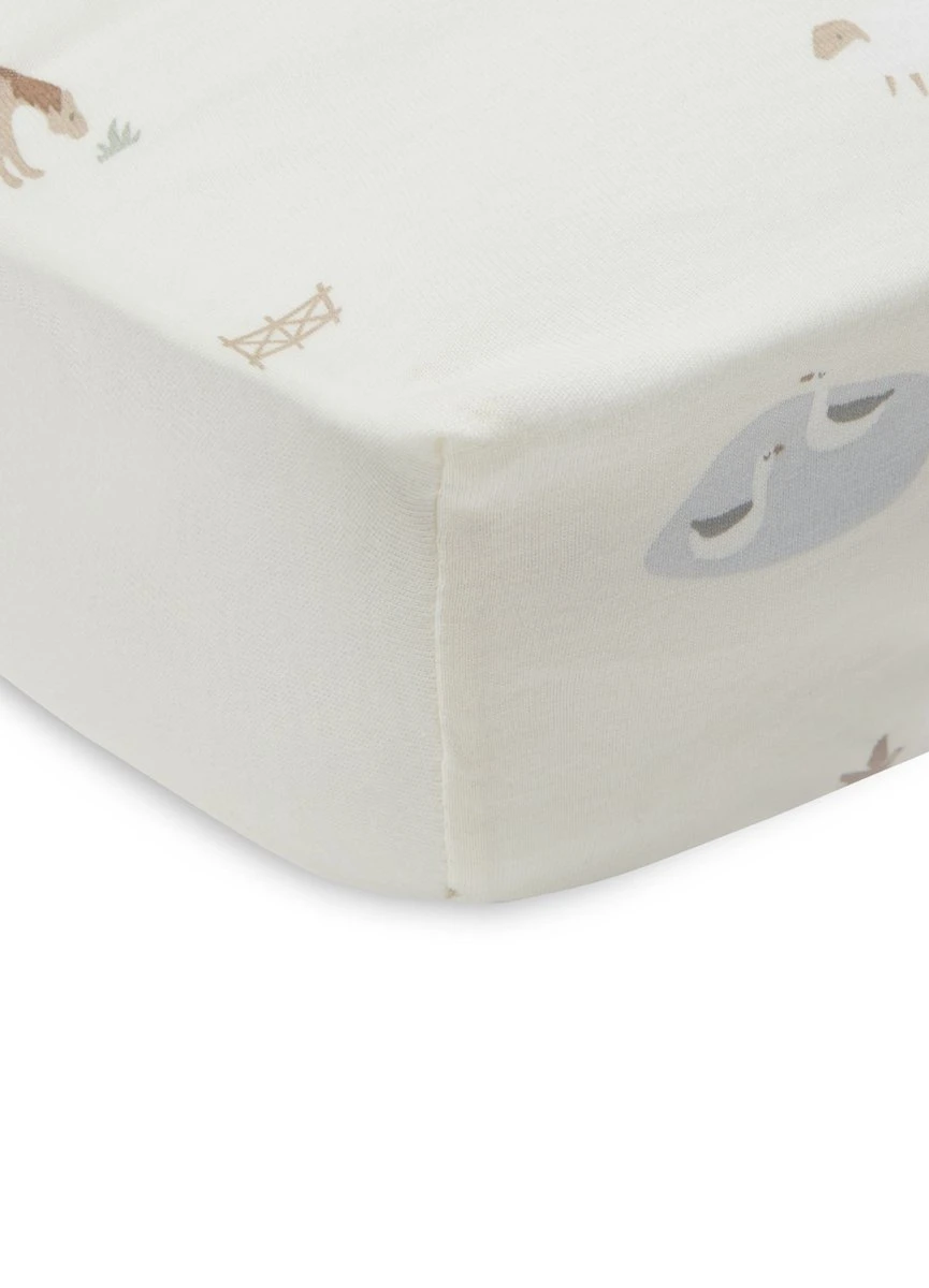 Jollein Baby Hoeslaken Jersey 60x120cm - Farm - Afbeelding 4