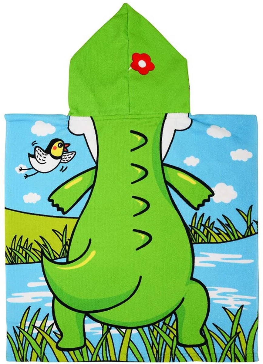 JAXY Badcape Baby - Badcape - Baby Badjas - Omslagdoek - Omslagdoek - Baby Handdoek Met Capuchon - Strandhanddoek - Badponcho - Poncho Handdoek - Microfiber - 60x90cm - Krokodil - Afbeelding 2