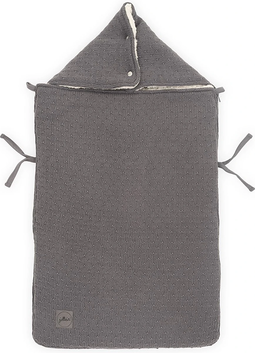 Jollein Voetenzak Voor Autostoel & Kinderwagen - Bliss Knit - Storm Grey - Afbeelding 16