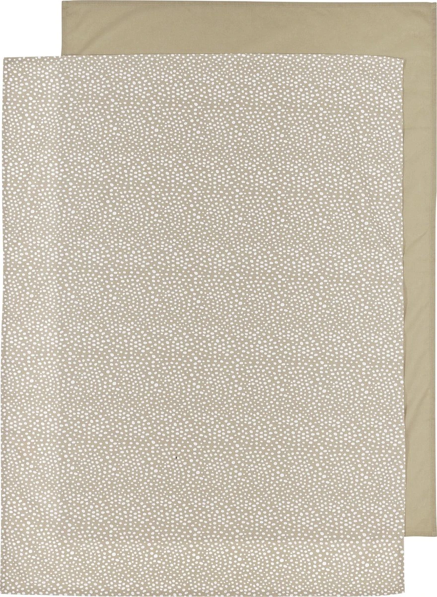 Meyco Cheetah/Uni Wieglaken - 2-pack - Taupe - 75x100cm