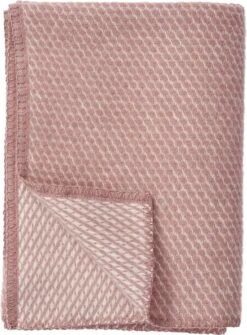 Klippan Yllefabrik Klippan 100% Eco-wollen Wiegdeken - Velvet Roze- Warm-zacht-65x90cm