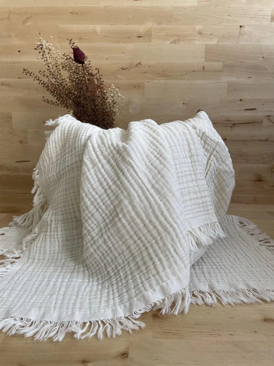 Merkloos Hydrofiele Doek XL 4 Layer Dik Swaddle - Baby Muslin Swaddle - Kraamcadeau - Katoenen Mousseline Baby Deken - Baby Badhanddoek - Afbeelding 7