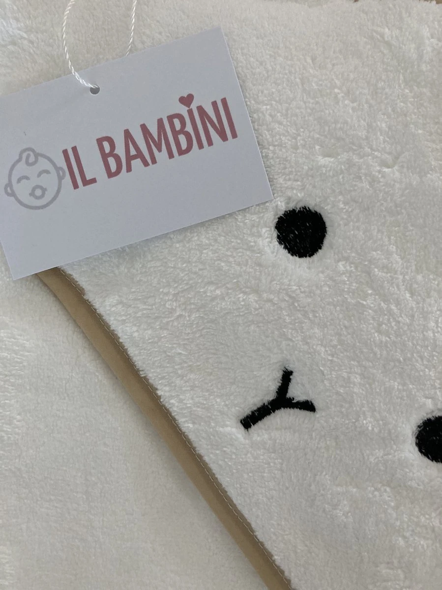 IL BAMBINI - Zachte Baby Badponcho - Fleece Handdoek - Omslagdoek - Badcape - 90x90 Cm - Wit - Afbeelding 2
