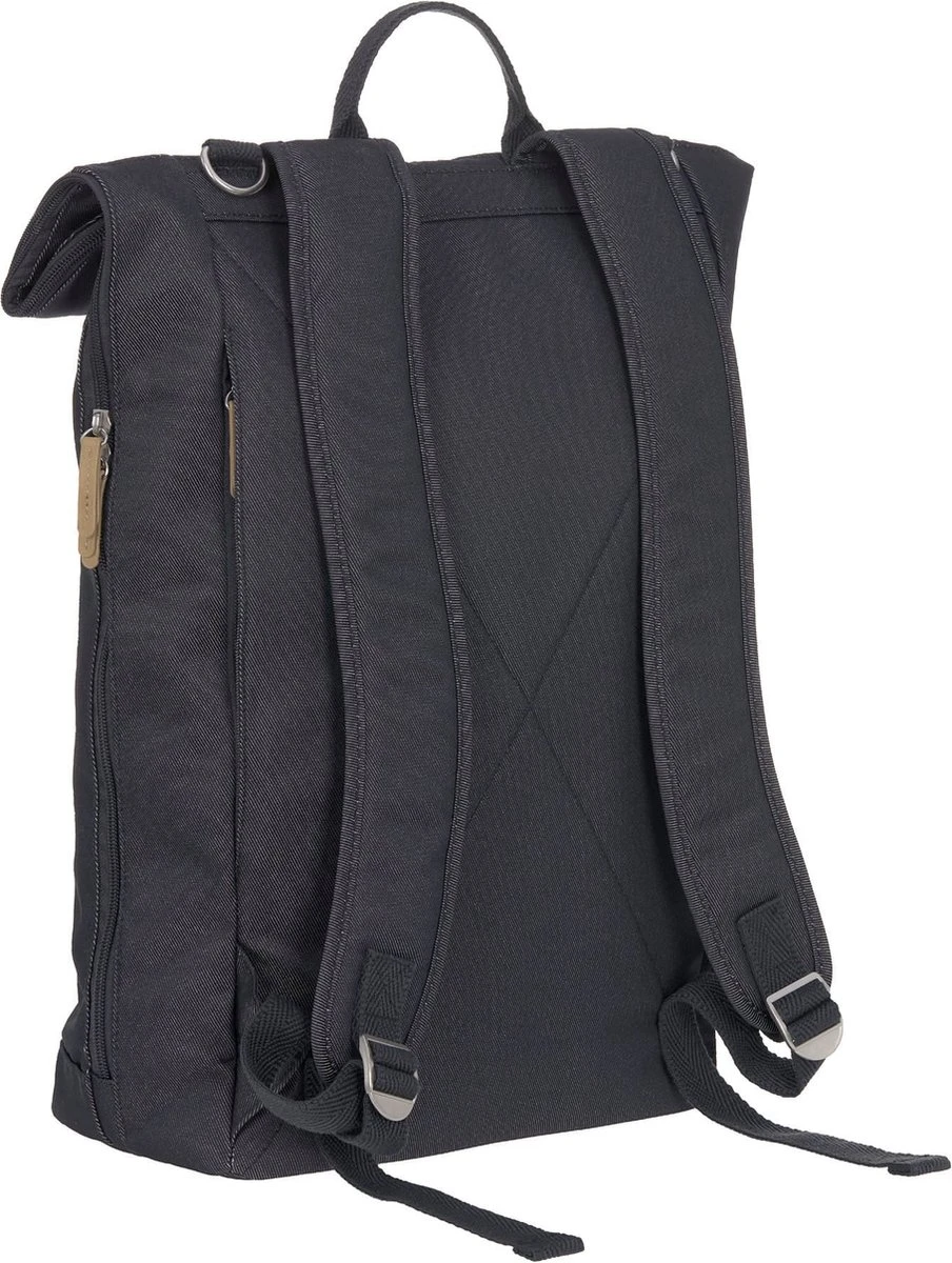 LÄSSIG Luiertas Rolltop Backpack Rugzak Incl Verschoningsmatje Denim Blauw Limited Edition - Afbeelding 7