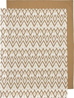 Meyco Ikat/Uni Ledikant Laken - 2-pack - Offwhite - 100x150cm