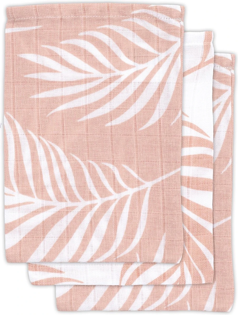 Jollein Baby Hydrofiel Washandje Nature - Pale Pink - 3 Stuks