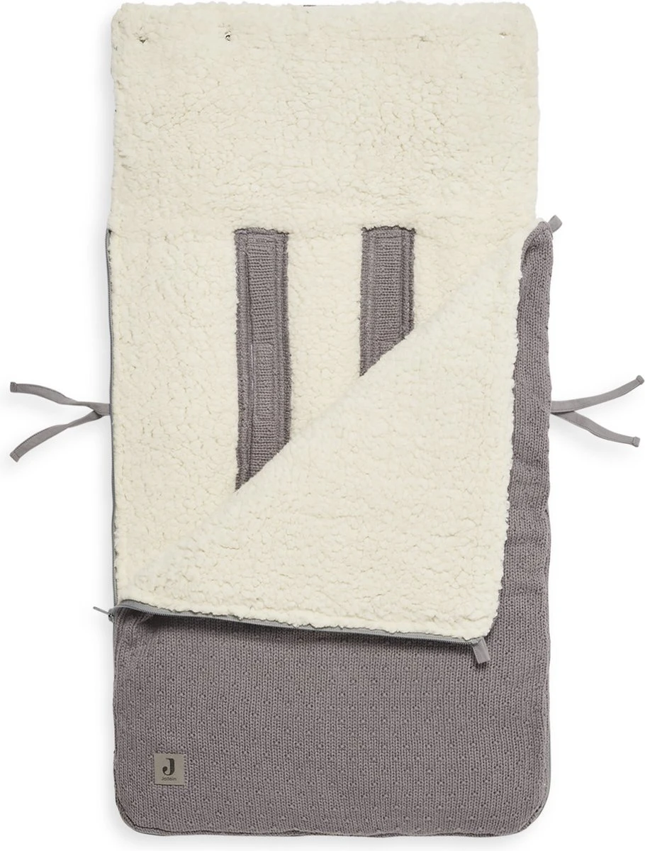 Jollein Voetenzak Voor Autostoel & Kinderwagen - Bliss Knit - Storm Grey - Afbeelding 8
