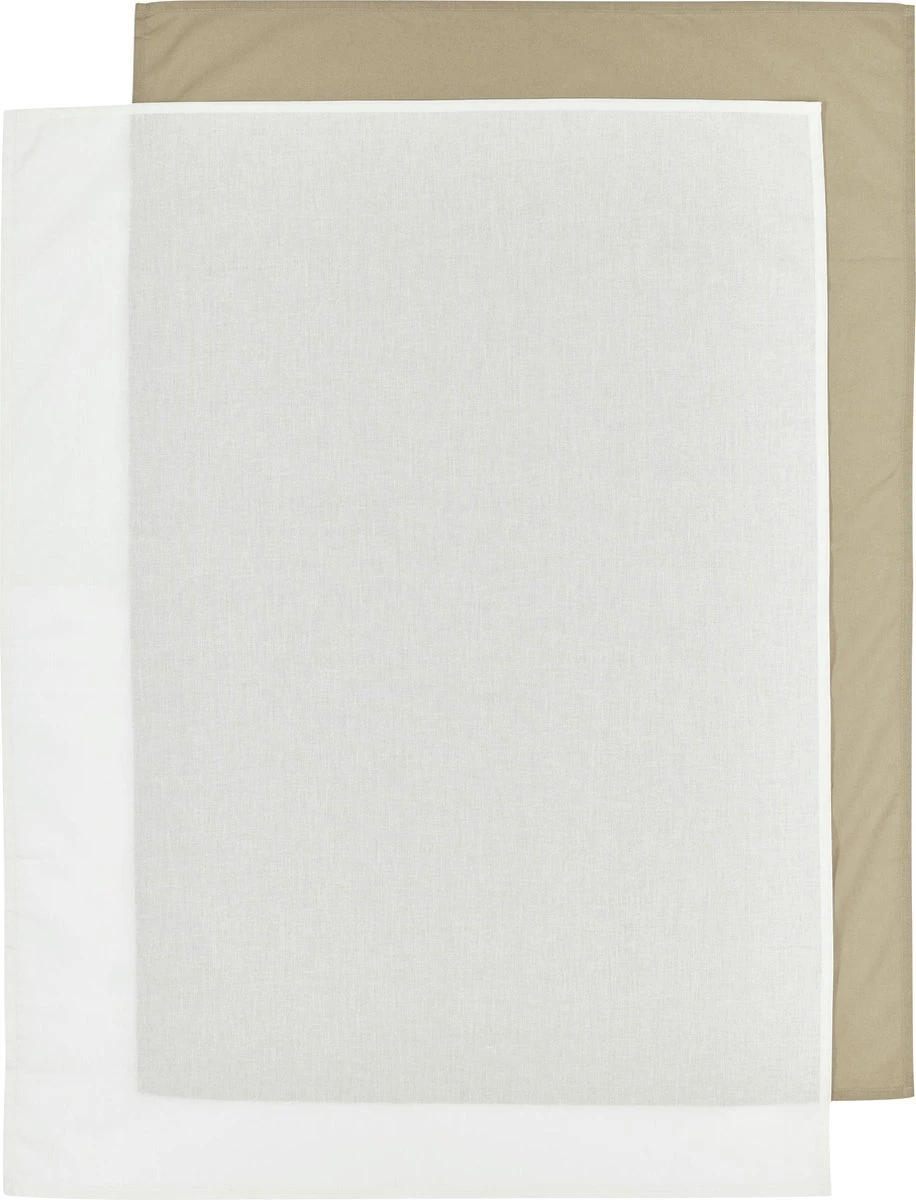 Meyco Uni Wieglaken - 2-pack - Taupe/offwhite - 75x100cm