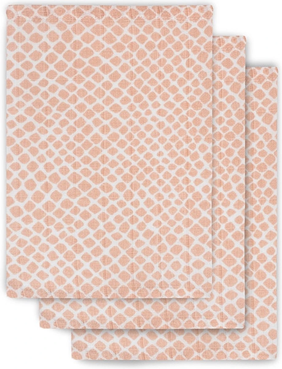 Jollein Baby Hydrofiel Washandje Snake - Pale Pink - 3 Stuks