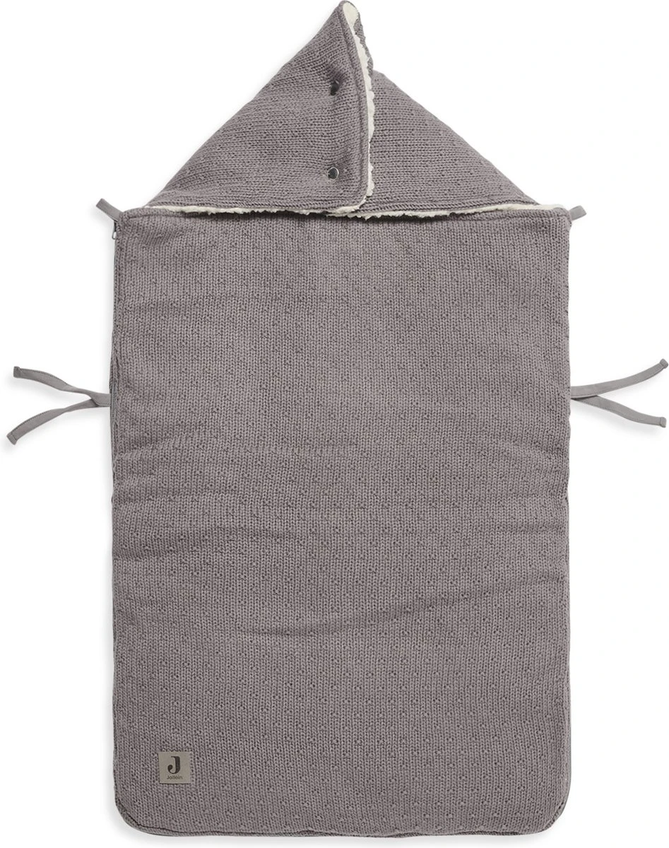 Jollein Voetenzak Voor Autostoel & Kinderwagen - Bliss Knit - Storm Grey - Afbeelding 13