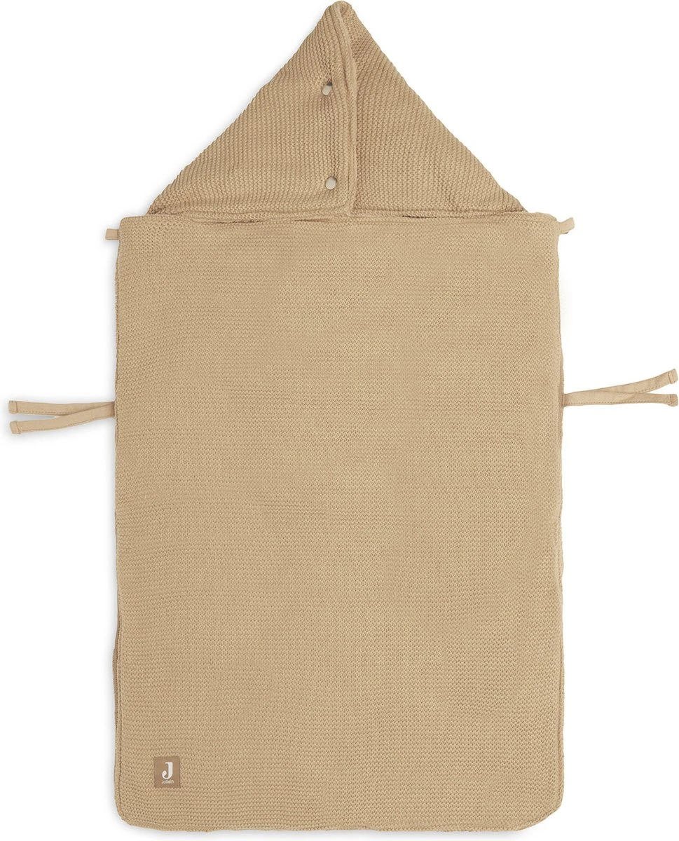 Jollein Voetenzak Voor Autstoel & Kinderwagen - Basic Knit - Biscuit - Afbeelding 6