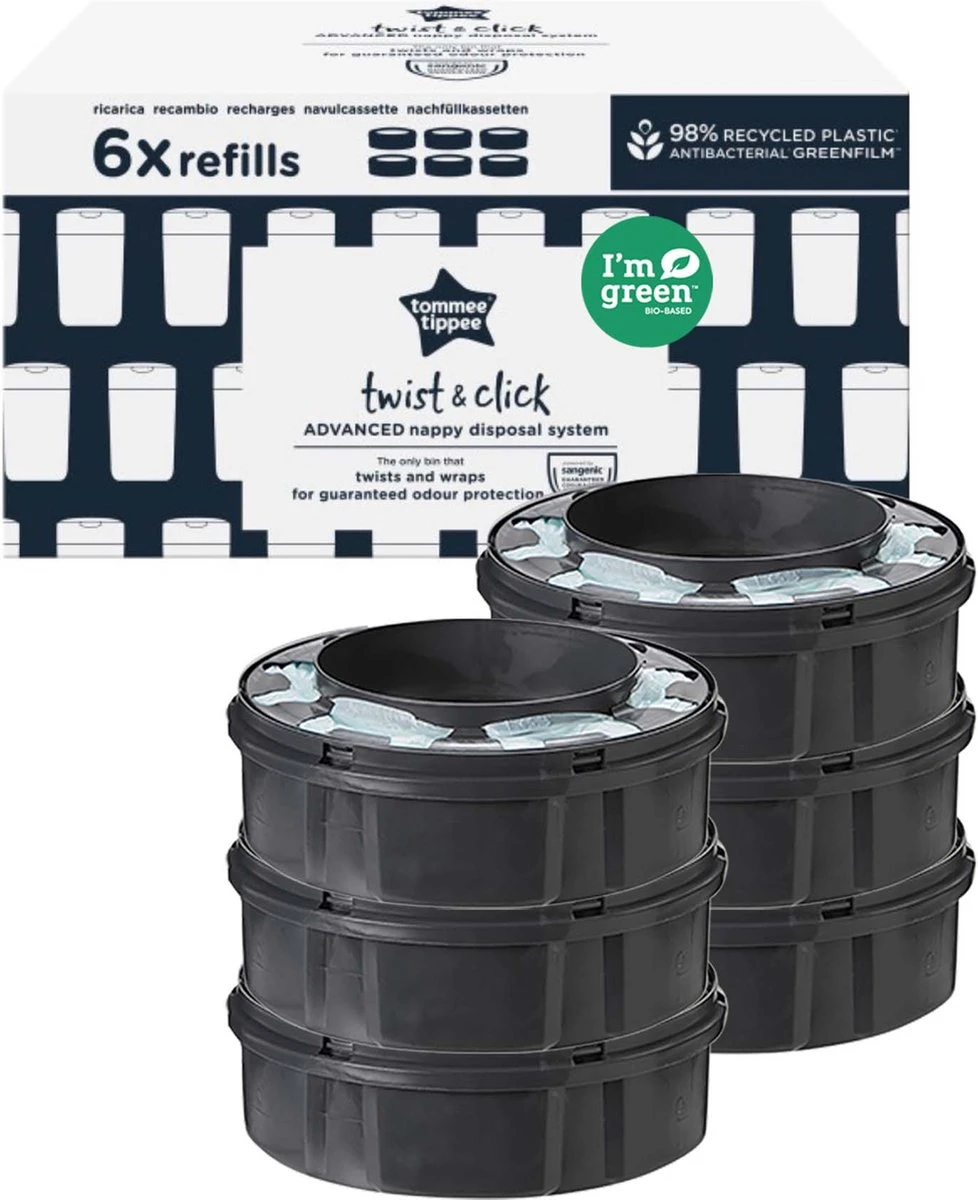 Tommee Tippee Twist & Click Milieuvriendelijke Luieremmer Navulling - Duurzaam Geproduceerde Greenfilm - 6 Stuks - Afbeelding 6